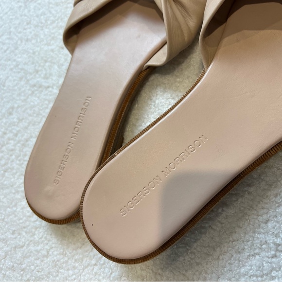 SIGERSON MORRISON calfskin knotted leather Easter sandals nude - Picture 4 of 7